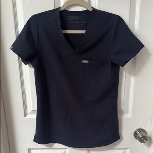 Figs Dark Gray Scrub Top